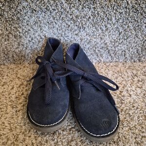 Kids Navy Blue Suede Shoes